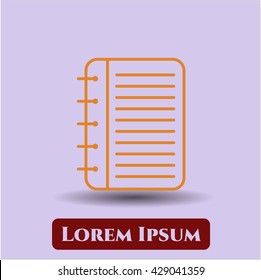 note book icon vector symbol flat eps jpg app web concept