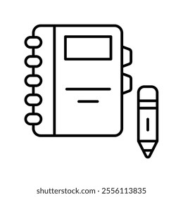 note book icon with white background vector stock illustration