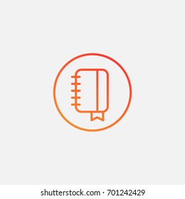 Note book icon.gradient illustration isolated vector sign symbol