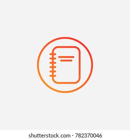 Note book icon.gradient illustration isolated vector sign symbol

