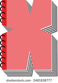 Elemento de Vector de alfabeto de letra de libreta