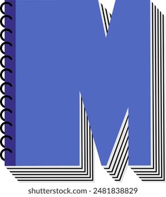 Elemento de Vector de alfabeto de letra de libreta