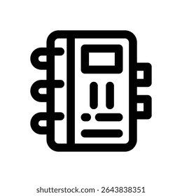 note book line icon. Clean and minimalist vector icon for websites, mobile apps, presentations, and logos. Fully scalable and customizable for any project.