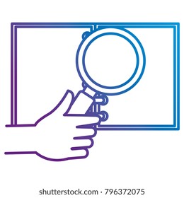 note book with magnifying glass