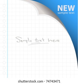 note book page curl. vector.