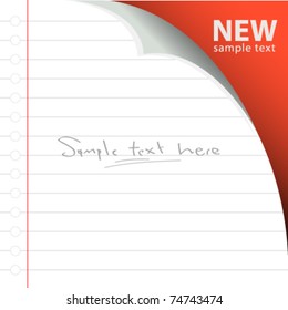 note book page curl. vector.
