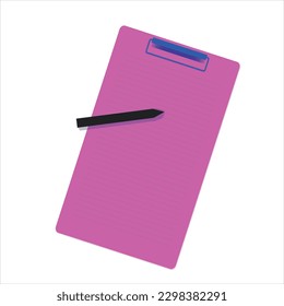 Note book paper with pencil vector illustration