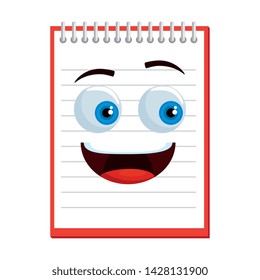 note book school kawaii comic character