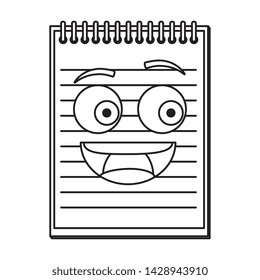 note book school kawaii comic character