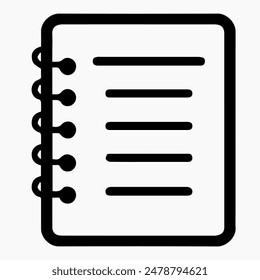 Note book sign with isolated vector