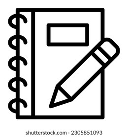Note Book Simple Line Icon Logo Symbol
