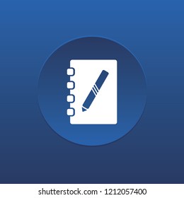 Note book vector button, web design element