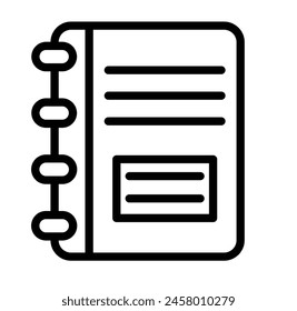 Note Book Vector Line Icon Design