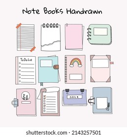 Note books handrawn collection for planner and education elements