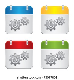 Note books with metallic sprockets, web application icons collection, teamwork business concept, vector illustration