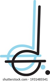 Note with a break, illustration, vector on white background.