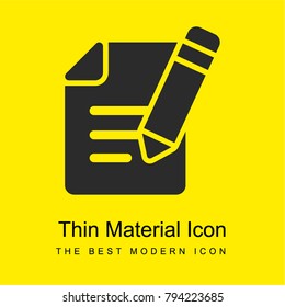 Note bright yellow material minimal icon or logo design