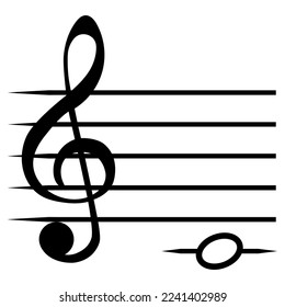 Note C DO, music staff lines G clef solfeggio note