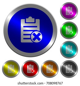 Note cancel icons on round luminous coin-like color steel buttons
