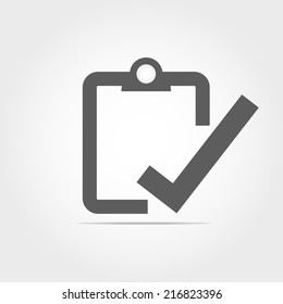 Note and check icons on white background