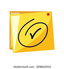 note check mark icon isolated