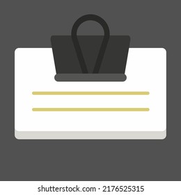 Note with clip. Simple vector color image. For logos, labels, web design, icons, books.