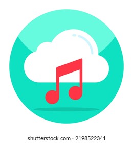 Note with cloud, icon of cloud music