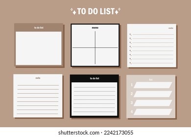 note collection of cute weekly trendy planner stickers for diaries and to do list