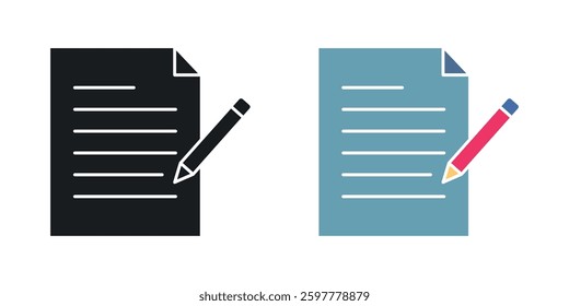 Note colored icon set. Stock Vector