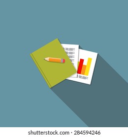 Note Concept Flat Background Vector Illustration EPS10 
