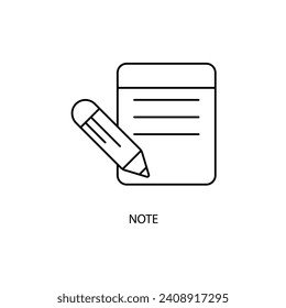 note concept line icon. Simple element illustration. note concept outline symbol design.