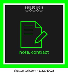 note, contract vector icon