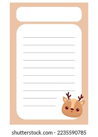 Nota de la ilustración de la etiqueta de un animal lindo. Memo, papel, kindergarten, etiqueta de nombre, icono de niño. Dibujo de vectores. papel de escritura