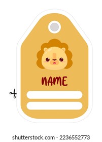 Note cute animal label  illustration  Memo  paper  kindergarten  name tag  kid icon  Vector drawing  