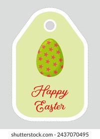 Note of cute easter egg label  illustration. Memo, paper, kindergarten, name tag, kid icon. Vector drawing.