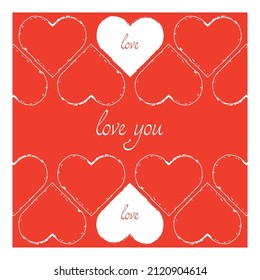 Note design template for valentine's day. Gift box design with love icon. 