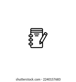 Note diary journal Outline Icon, Logo, and illustration Vector