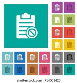 Note disabled multi colored flat icons on plain square backgrounds. Included white and darker icon variations for hover or active effects.