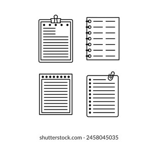 Hinweis Dokumente Zwischenablage Checkliste Symbol Vektorgrafik Design Illustration Einfache Kollektionen 