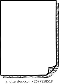 Note Doodle Retangular Enrolado com design minimalista simples