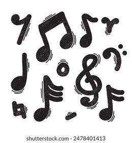 note doodle simple outline set on white background.