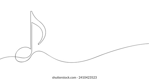 A note drawing in one line. Note vector icon.