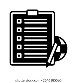 Nota ícone de glifos de mini ilustração de tom duplo, uso para jornalista, radiodifusão, UI de notícias e mídia, kit UX, desenvolvimento de aplicativo e web, digital ou impresso.
