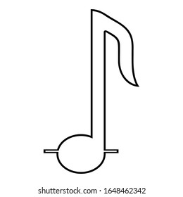 Note to the eighth icon outline black color vector illustration flat style image