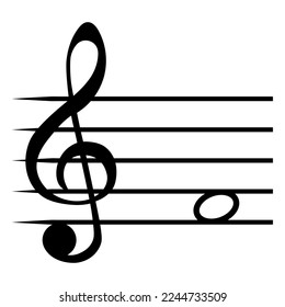 Note fa f music staff lines G clef solfege note