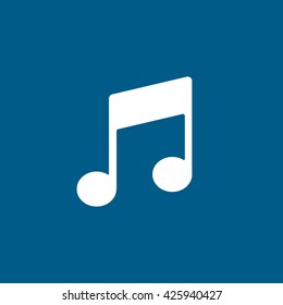 Note Flat Icon On Blue Background
