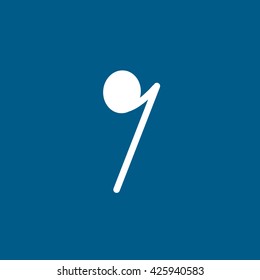 Note Flat Icon On Blue Background