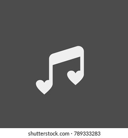 Note flat vector icon. Heart flat vector icon