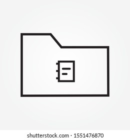 note folder outline single icon design vector illustration