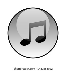 Note glass icon vector design. Music icon